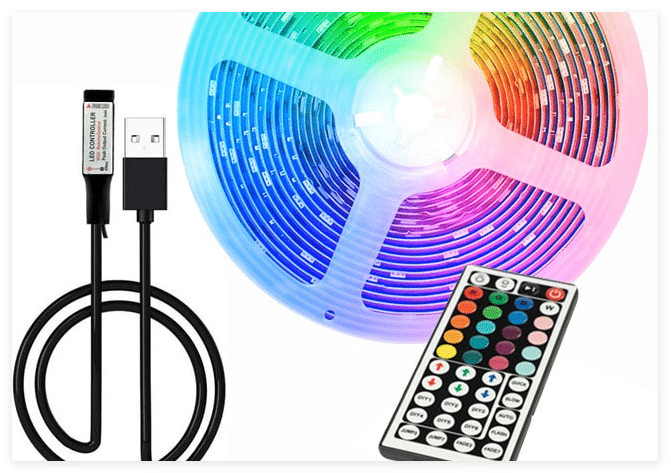 Variedad de colores y modos en el rgb led strip light with 44 keys